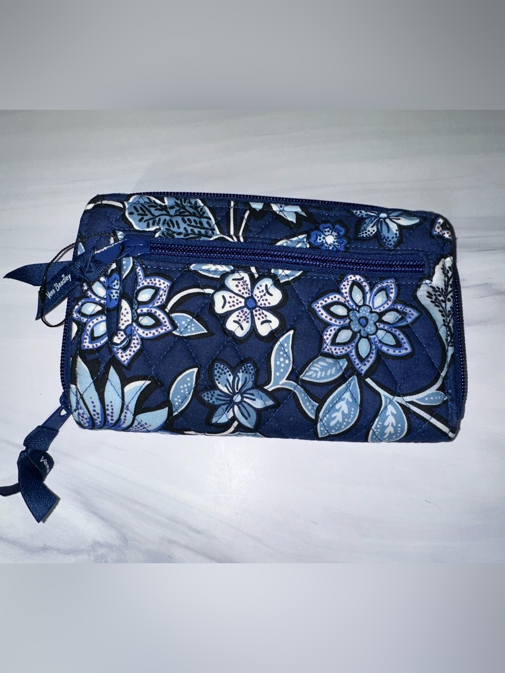 Vera Bradley Navy Floral Turn Lock wallet - NWOT - Picture 5 of 7